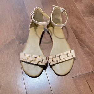 Light pink and gold flat sandals